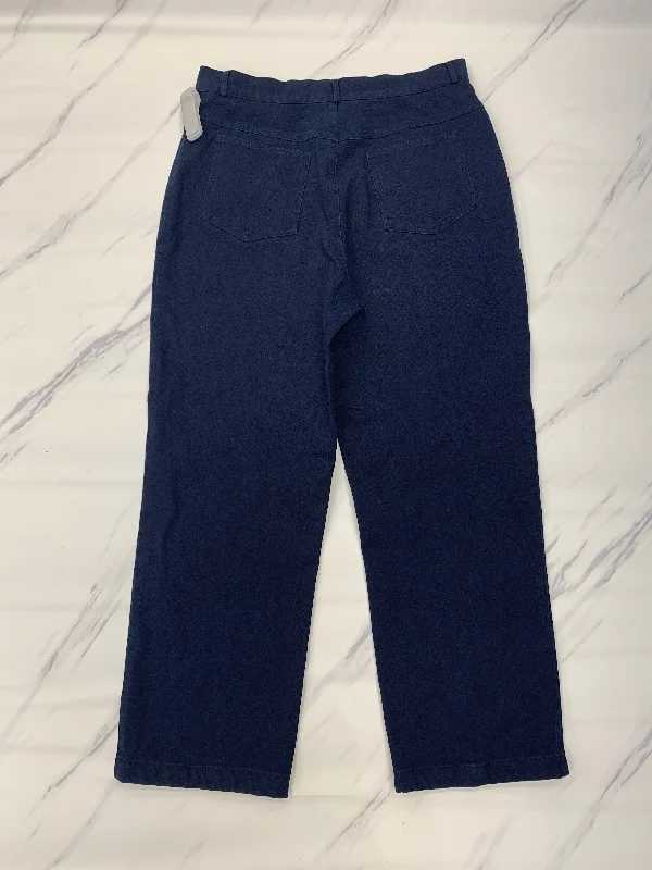 Cotton Pants-Blue Pants Designer St John Collection, Size 10