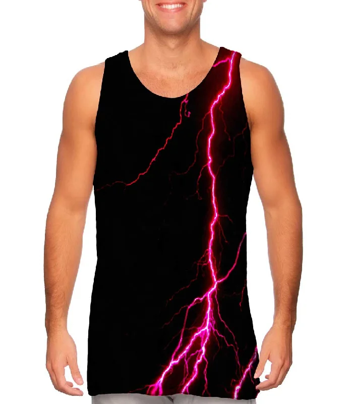 Tank Top With Logo-Lightning Storm Pink Black