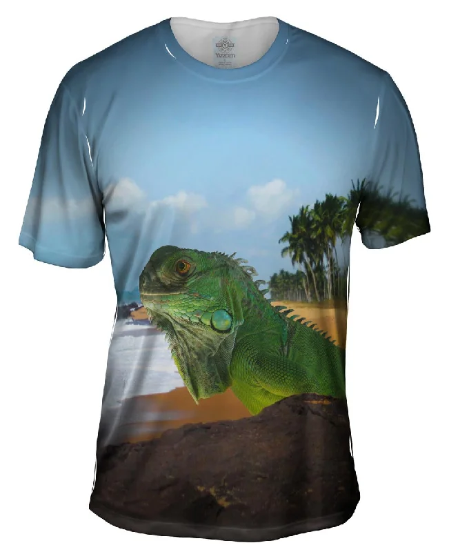 Creative Print T-shirt-Sun Bath Iguana