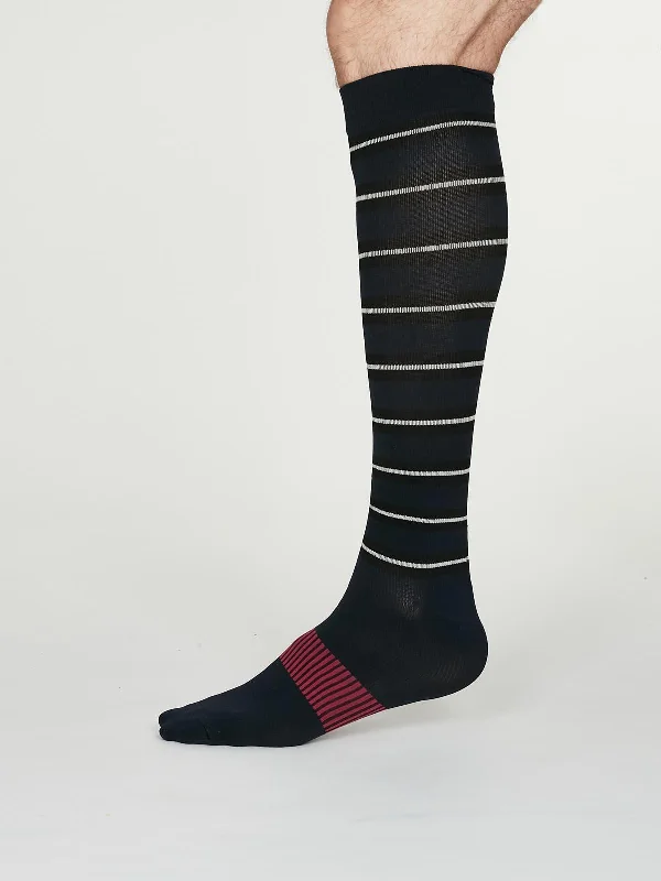 Work Socks-Thomas Compression Socks - Navy Blue