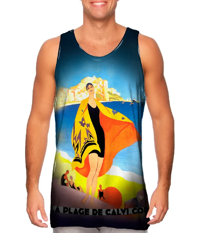 Sporty Tank Top-La Plage de Calvi.corse 019