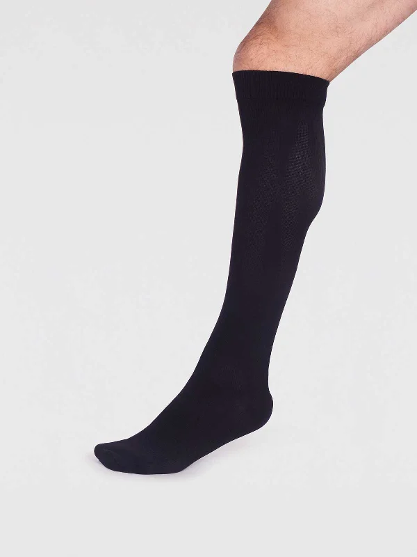 Wool Blend Socks-Essential Recycled Nylon Compression Flight Socks - Black