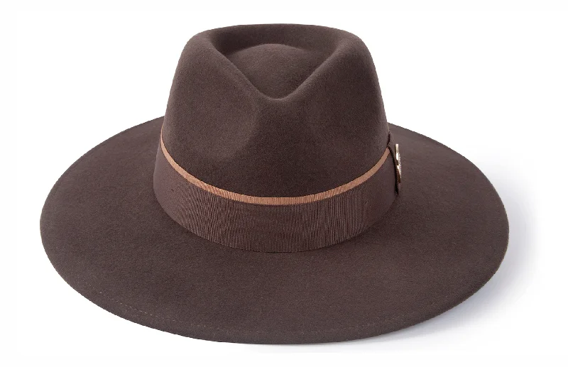 Casual Baseball Cap-The Oxley Fedora in Dark Brown