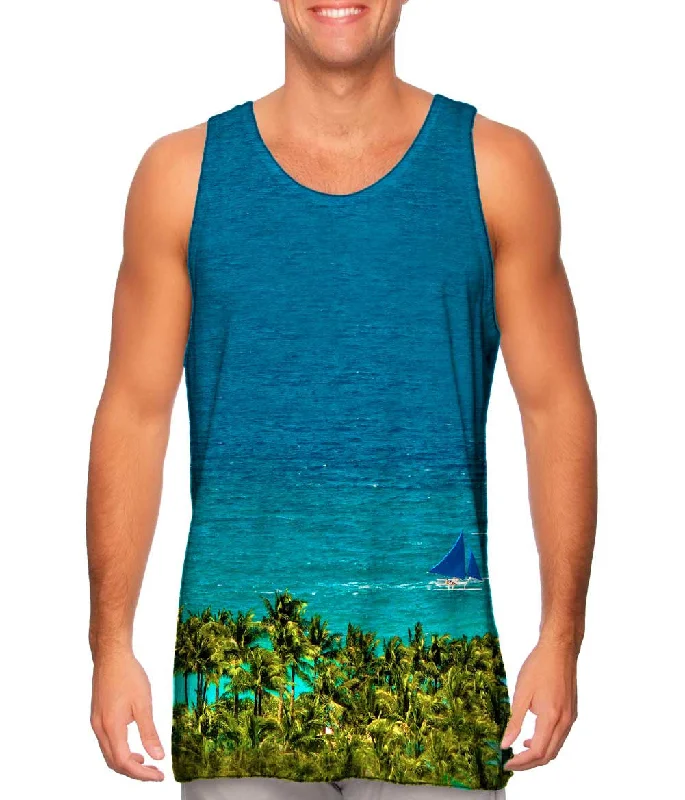 Loose Fit Sleeveless-Light Blue Water Paradise