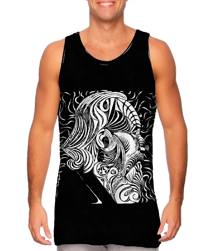 Fitness Sleeveless Top-M.C.Escher - "Portrait of a Man" (1920)