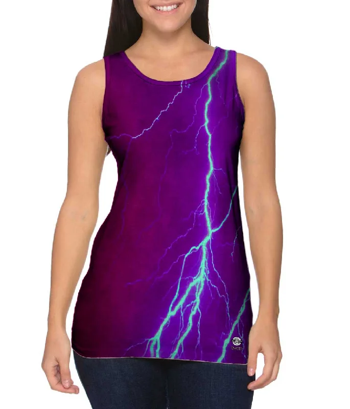 Bold Print Tank-Lightning Storm Maroon