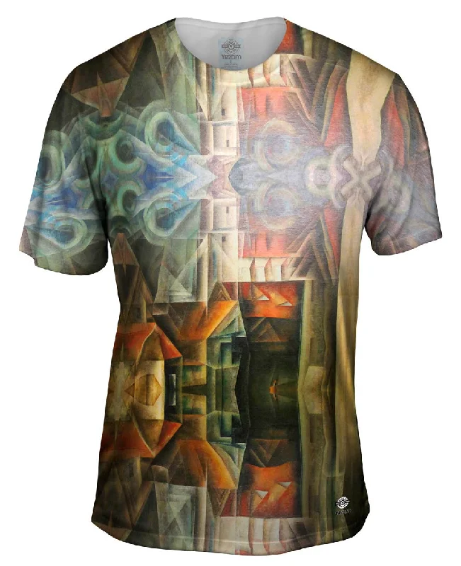 Geometric Print T-shirt-Lyonel Feininger - "Cathedral" (1920)