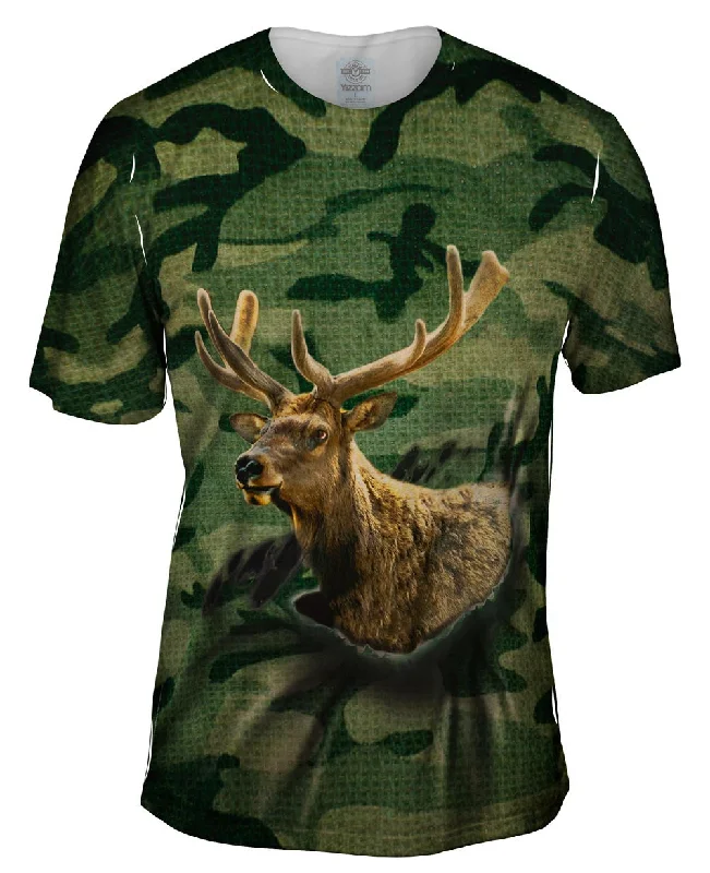 Designer T-shirt-Torn Green Elk