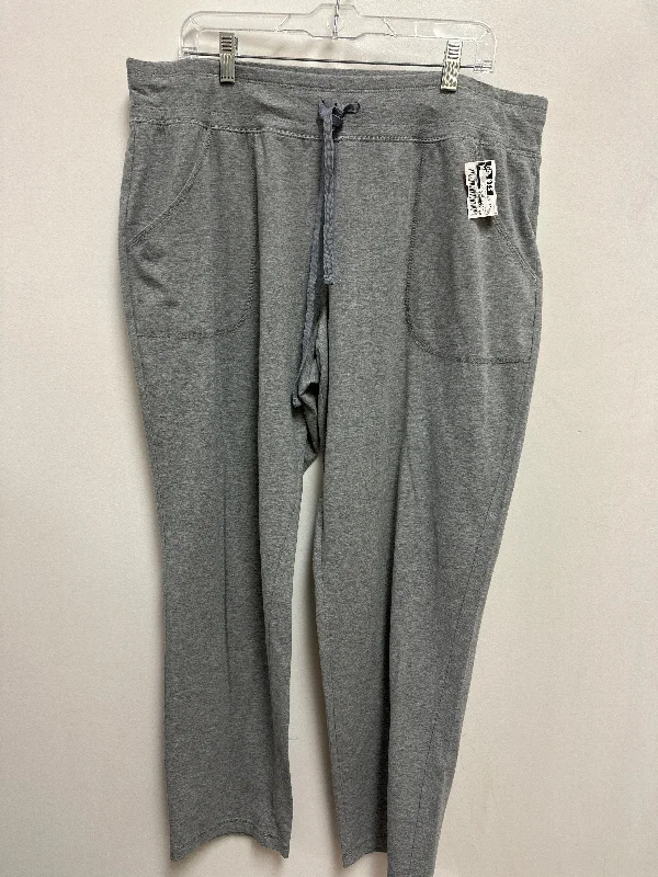 Fleece Jogger Pants-Athletic Pants By Athletic Works In Grey, Size: 2x