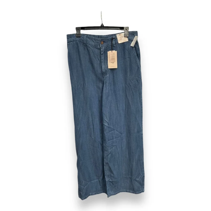 Patterned Jogger Pants-Pants Wide Leg By Clothes Mentor In Blue, Size: 10