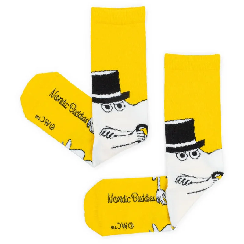 Antibacterial Socks-Moominpappa Thinking Socks Yellow 40-45 - Nordicbuddies