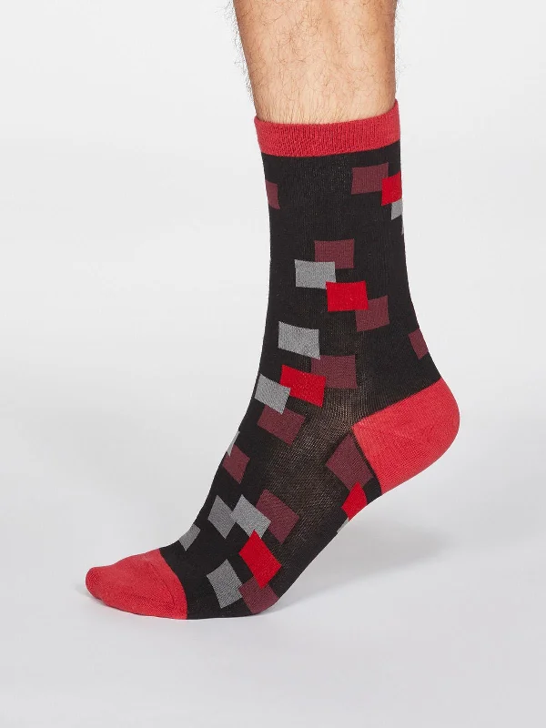 Casual Socks-Evan Square Socks - Black