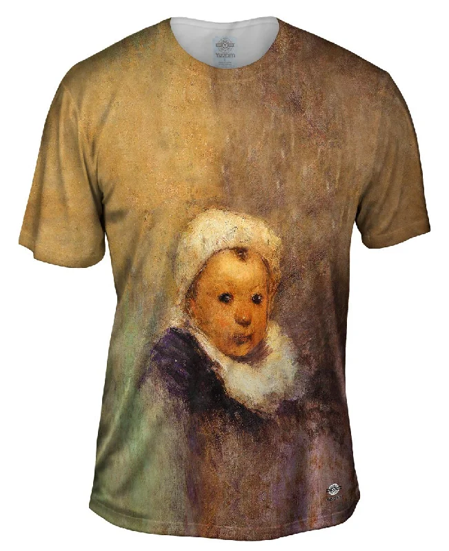 T-shirt With Vintage Print-Paul Gauiguine - "Portrait Of A Child Aline Gauguine"