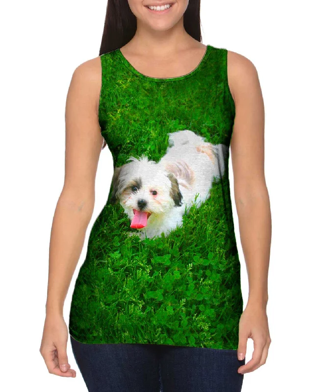 Quick-dry Sleeveless Top-Maltese Rolling Around