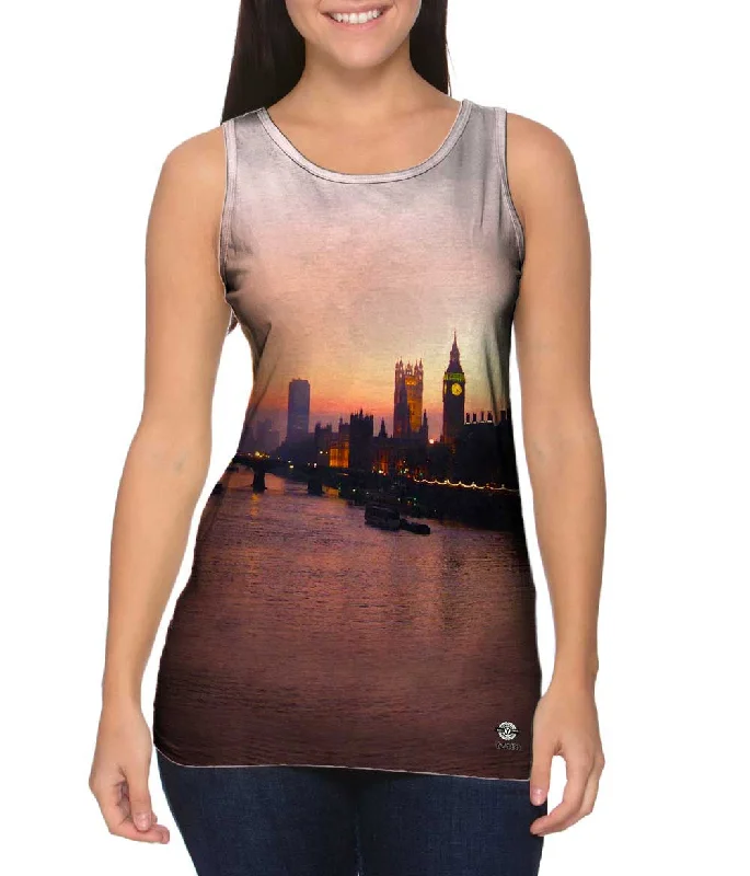 Comfortable Sleeveless Top-London Eye At Dusk Night