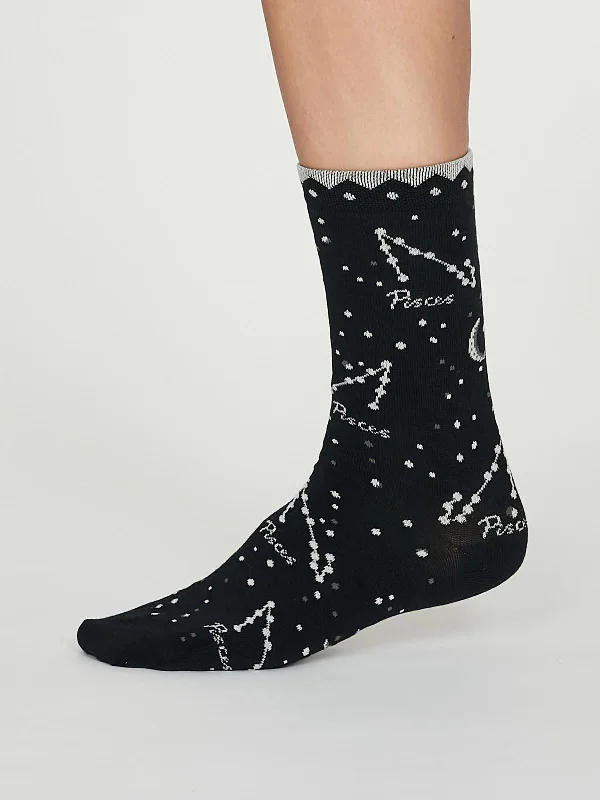 Novelty Socks-Pisces Zodiac Bamboo Organic Cotton Horoscope Star Sign Socks