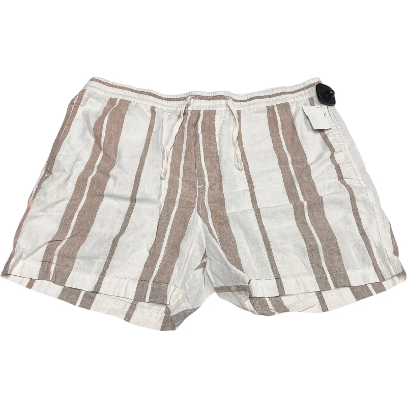 Knee Length Shorts-Shorts By H&m In Brown & White, Size: L