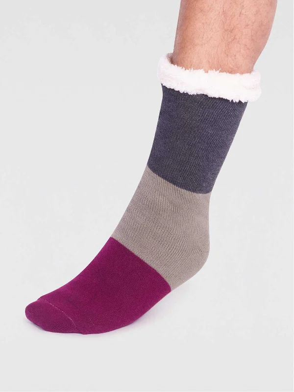 Soft Cotton Socks-Orion Organic Cotton Cabin Socks - Dark Grey Marle