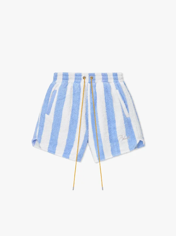 Printed Shorts-STRIPED LOOP TERRY SHORT