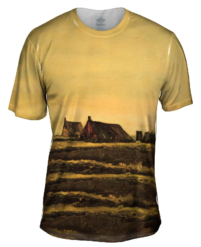 Graphic Design T-shirt-Van Gogh -"Cottages" (1883)