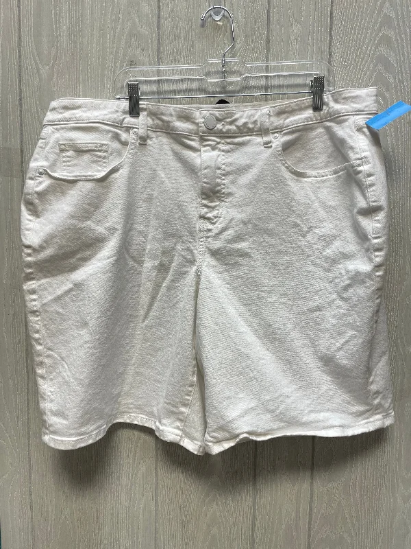 Cotton Shorts-Shorts By Lane Bryant In White Denim, Size: 20