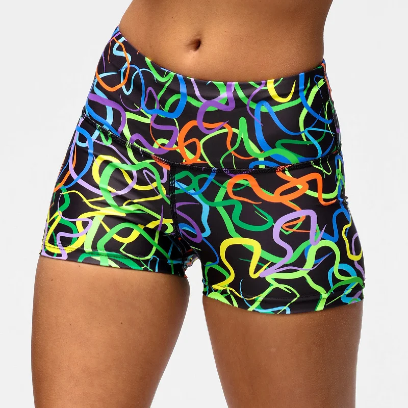 Bootcut Shorts-Neon Noodles TikiBooty Shorts