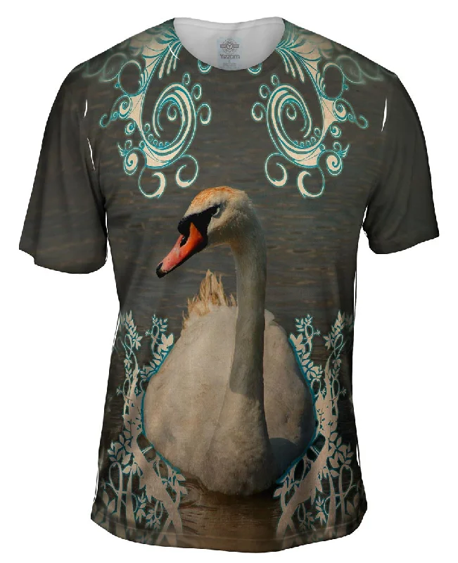 T-shirt With Icon-Swirl Swan