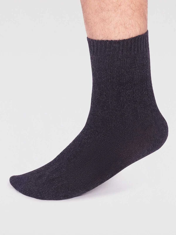 Sports Compression Socks-Hendrix Organic Cotton Rib Socks - Black