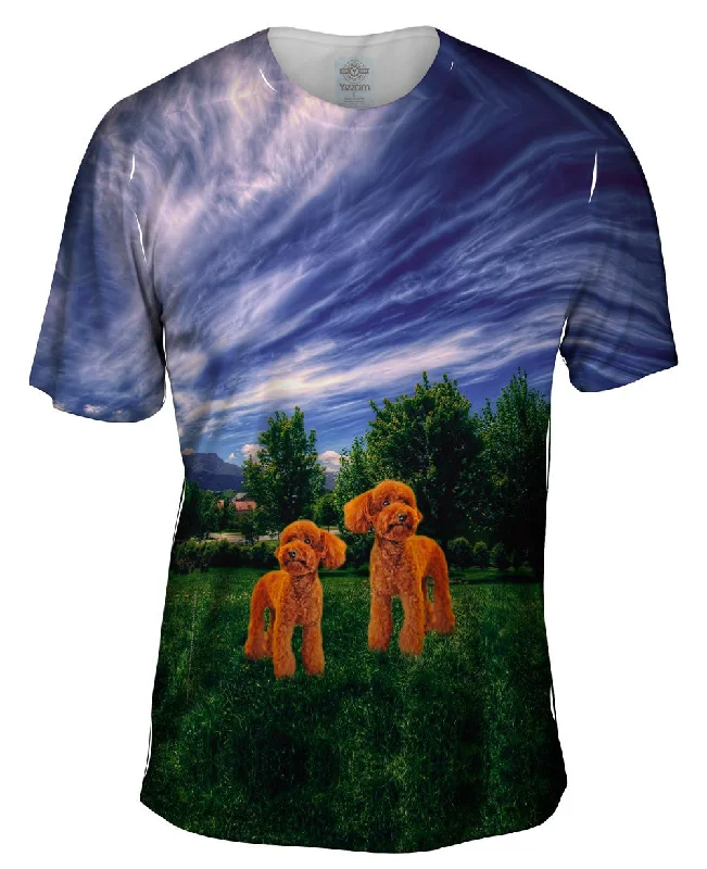 Skater T-shirt-Toy Poodle Twins