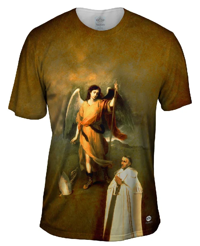 T-shirt For Athletes-Bartolome Esteban Murillo - "Saint Raphael the Archangel" (1680)