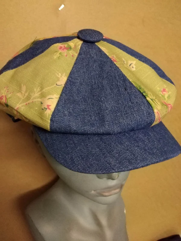 Vintage Hat-Breton Cap - Denim and Green