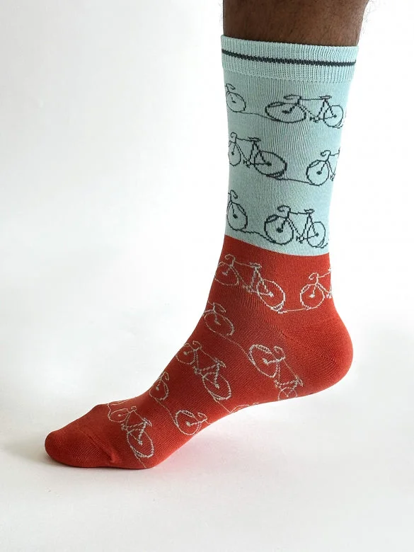 Moisture-wicking Socks-Riam Bike Bamboo Socks - Light Blue