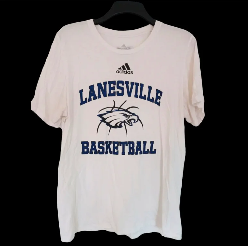 Summer Blouse-Adidas Lanesville High School Basketball player t shirt, #24 Reynolds, white, Large