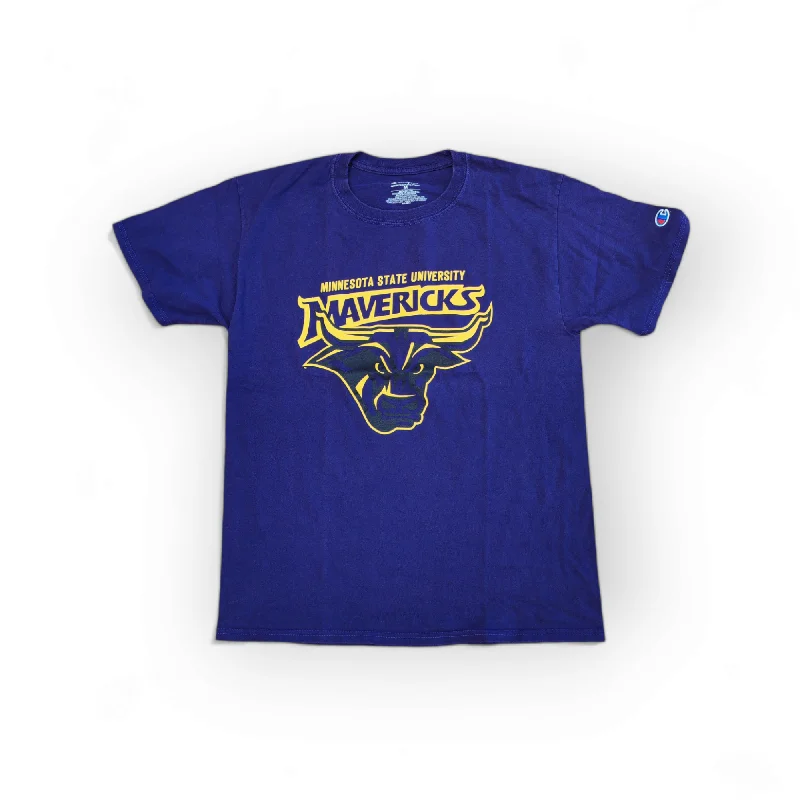 T-shirt Blouse-Champion Minnesota State Mavericks NCAA T Shirt, With Signature, Size Medium