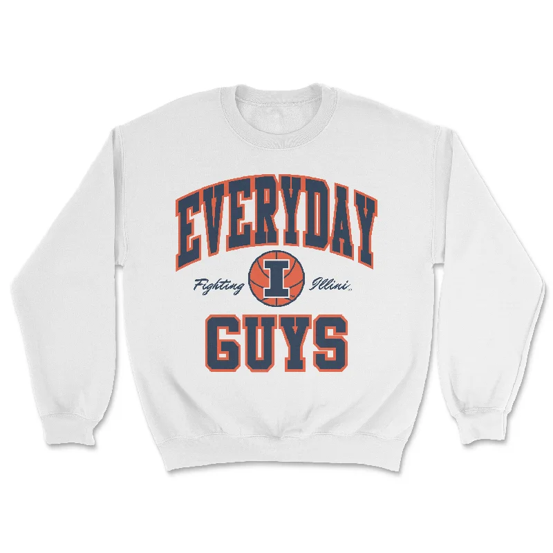 Double-breasted Shirt-Everyday Guys White Crewneck Sweatshirt