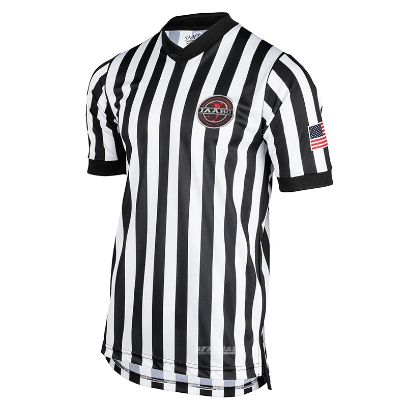 Printed Button-down Shirt-IAABO Logo Referee Shirt w/ Flag on Left Sleeve