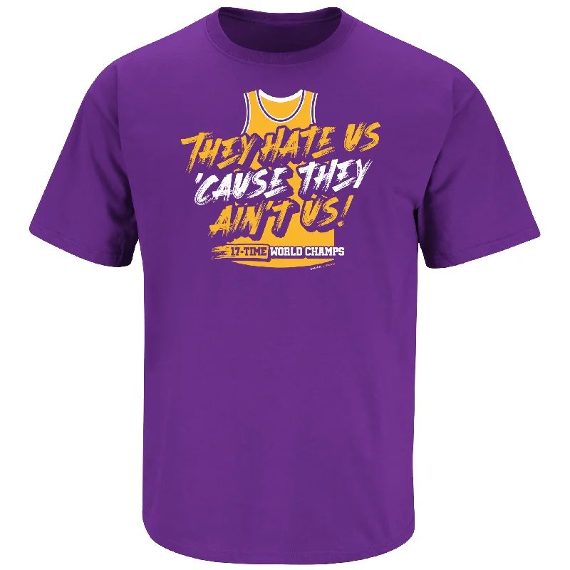 Classic Denim Shirt-LA They Hate Us 'Cause They Ain't Us Shirt | Los Angeles Pro Basketball Apparel | Shop Unlicensed Los Angeles Gear