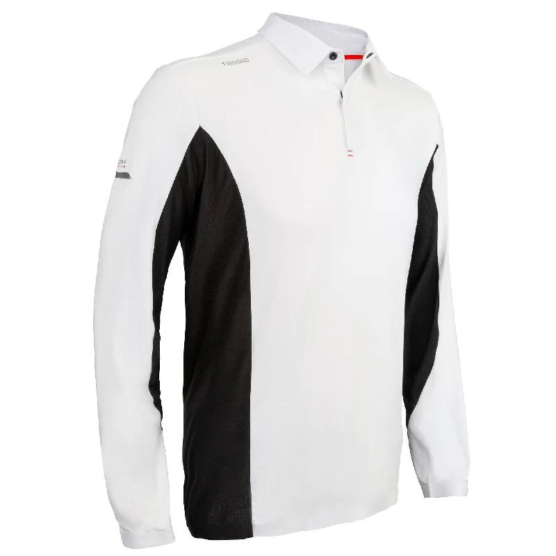 Polka Dot Blouse-Men's Sailing Polo Shirt Long Sleeve 500