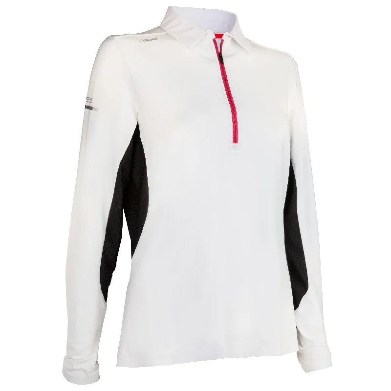 V-neck Shirt-Women's Sailing Polo Shirt Long Sleeve 500