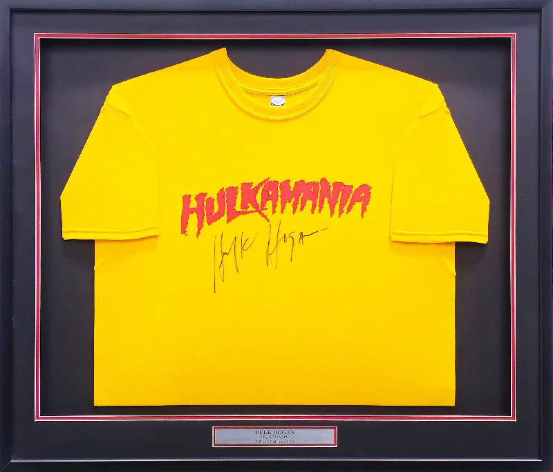 Elegant Satin Shirt-WWE Hulk Hogan Autographed Framed Yellow Shirt JSA Stock #234596